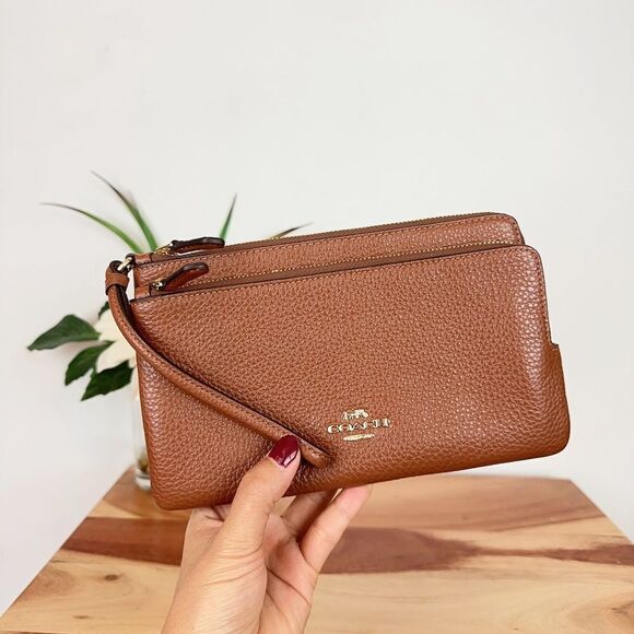 NWT Coach Leather Double Zip Wallet/Wristlet - Picture 2 of 6